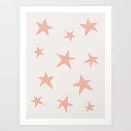 Stars Peach Pink Art Print