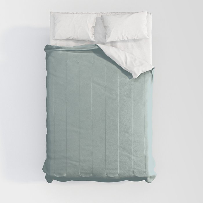 Medium Aqua Green Gray Solid Color Pantone Blue Haze 15-4707 TCX Shades of Blue-green Hues Comforter