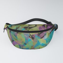 Watercolor Botanical turquoise chartreuse magenta Fanny Pack