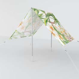 Tropical White Floral Trendy Modern Collection Sun Shade