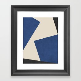 Graphic Edge Shapes - Bleu Navy Framed Art Print