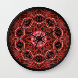 Red Matter Mandala Wall Clock