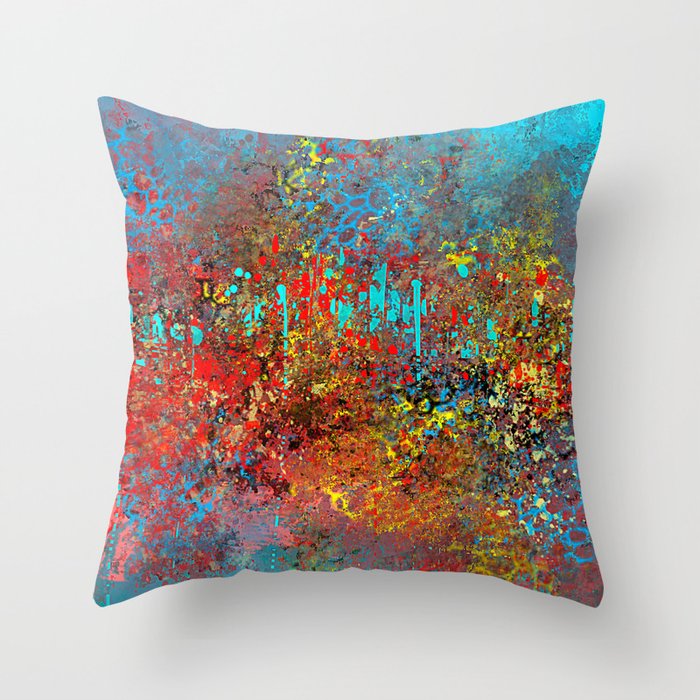 Abstract Painting in Red, Turquoise, Yellow, Black Throw ... Buy cheap pillow mattresses online from china today!