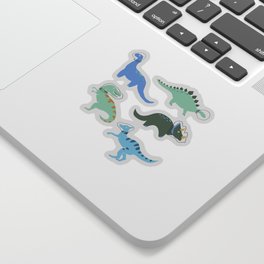 Dinosaurs in Space in Blue Sticker