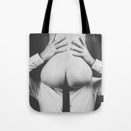 Photograph Erotic Art  - Nude woman sitting on a man Tote Bag