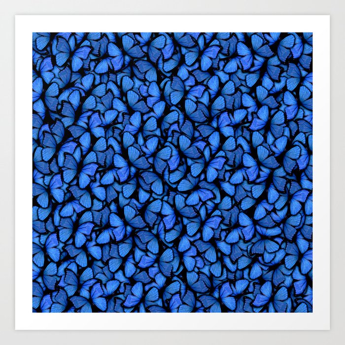 Blue Butterflys Art Print