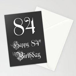 [ Thumbnail: Happy 84th Birthday - Fancy, Ornate, Intricate Look Stationery Cards ]
