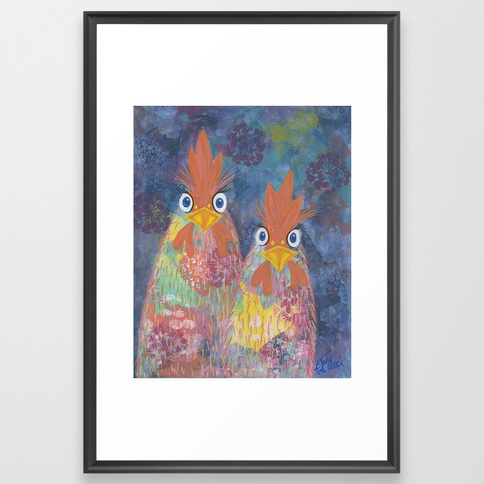 Curious Chickens Framed Art Print