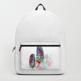 Two Souls - Colorful Feather Art by Sharon Cummings Backpack