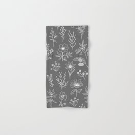 Patagonian Wildflowers - Charcoal Hand & Bath Towel