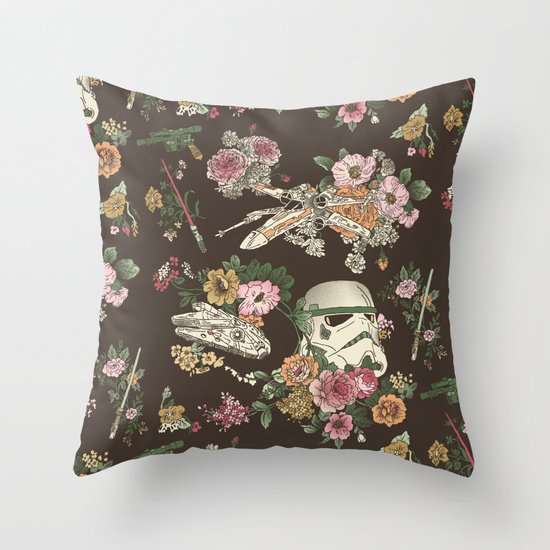 Botanic Wars Throw Pillow