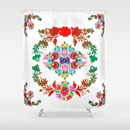 Hungarian 'matyo' folklore styled artwork Shower Curtain