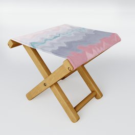 Pink Waves Abstract Folding Stool