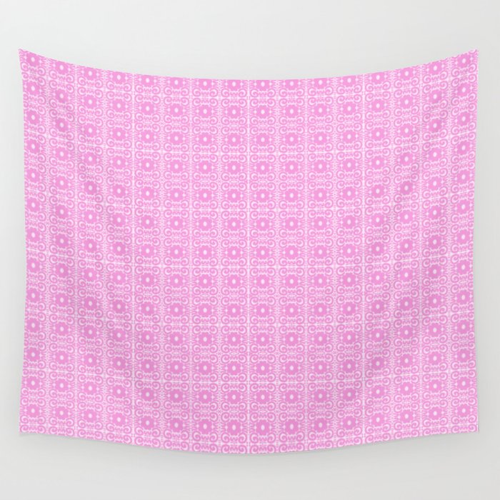 Spring Retro Daisy Lace Mini Hot Pink Wall Tapestry