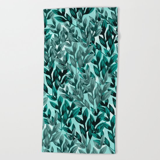 Leaf pattern II Beach Towel