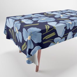 Harleigh Flower Art, Navy and Blue Tablecloth