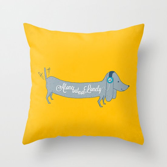 Alone but not Lonely Throw Pillow