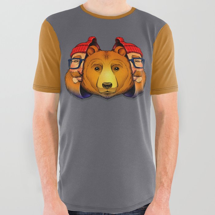 Bear Inside All Over Graphic Tee