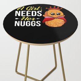 Chicken Nugget Girl Queen Vegan Nuggs Fries Side Table