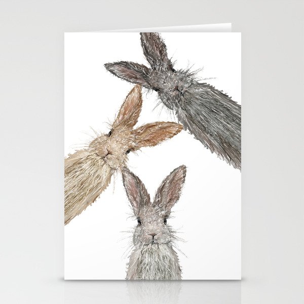Triple Bunnies Stationery Cards