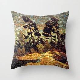 Tom Thomson - Summer Shore, Georgian Bay  - Canada, Canadian Oil Painting - Group of Seven Throw Pillow