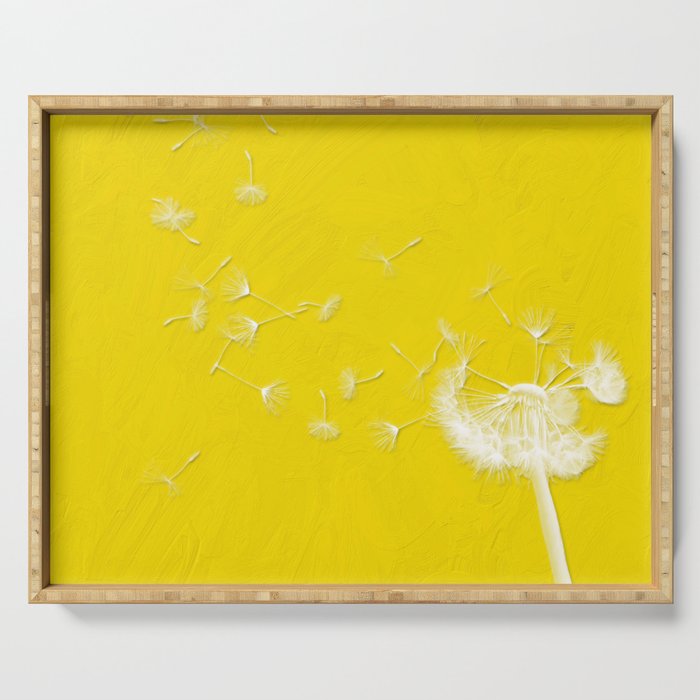 Windblown Dandelion - Yellow Serving Tray