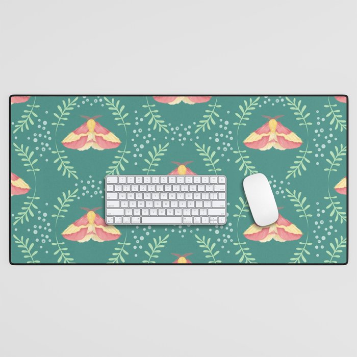 Rosy Maple Moths Desk Mat