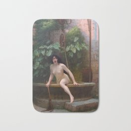 Truth Coming Out Of Her Well To Shame Mankind Jean-Leon Gerome Bath Mat | Jeanleongerome, Historical, Mythology, Nature, Scream, Naked, Witch, Painting, Well, Nude 