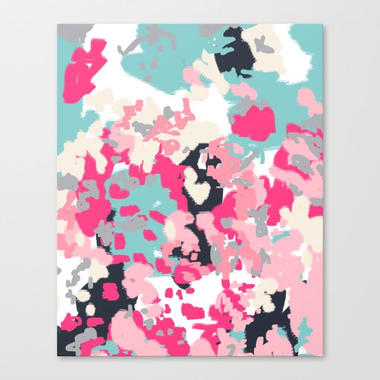Addison - abstract minimal painting perfect gift valentines day hot pink love Canvas Print