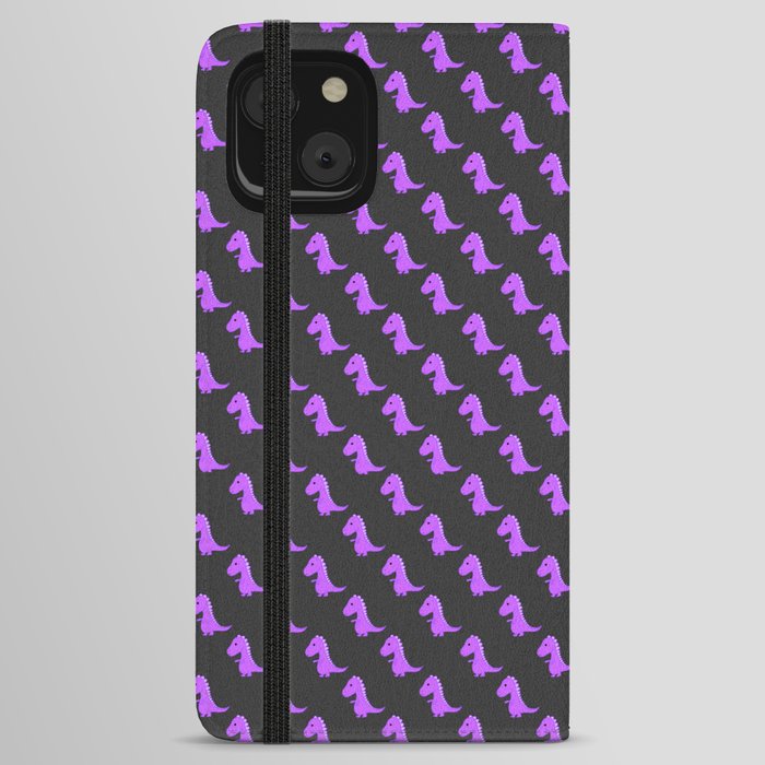 Purple Dino T Rex iPhone Wallet Case