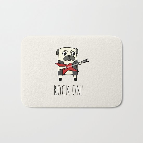 Rockstar Pug Bath Mat