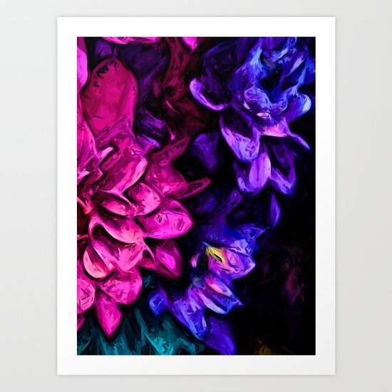 Pink Flower with Purple Flowers Art Print