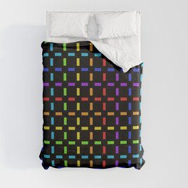 Rainbow Grid Doted Dark Duvet Cover