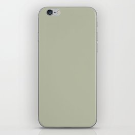 Smokey Pastel Green Gray Solid Color Hue Shade - Patternless iPhone Skin