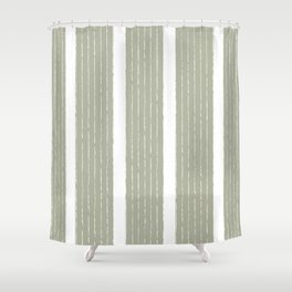 Lines IV (Linen Sage) Shower Curtain