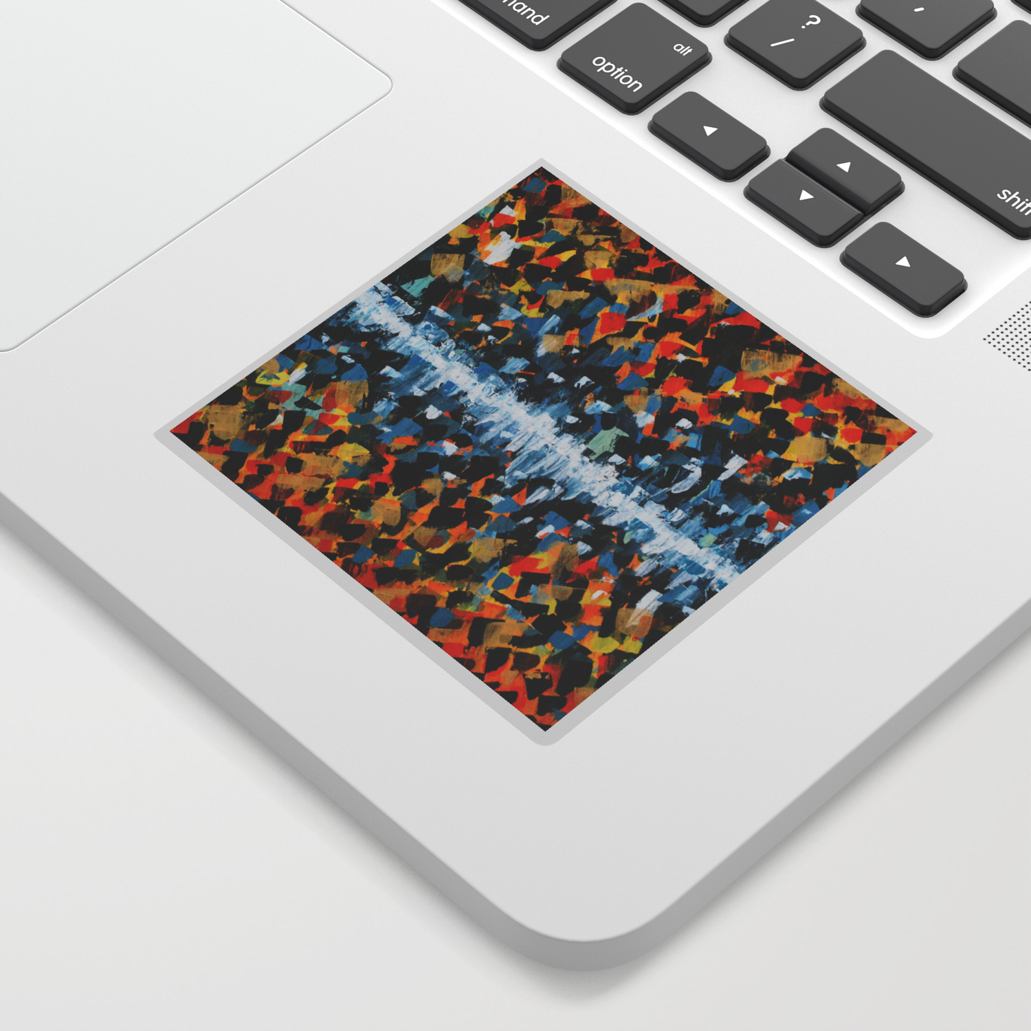 Fire And Ice Abstract Painting Warm And Cool Colors Sticker By