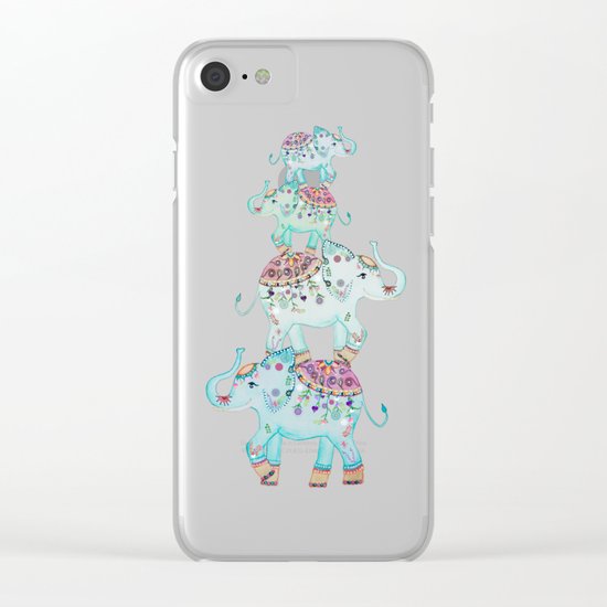 LUCKY ELEPHANTS Clear iPhone Case