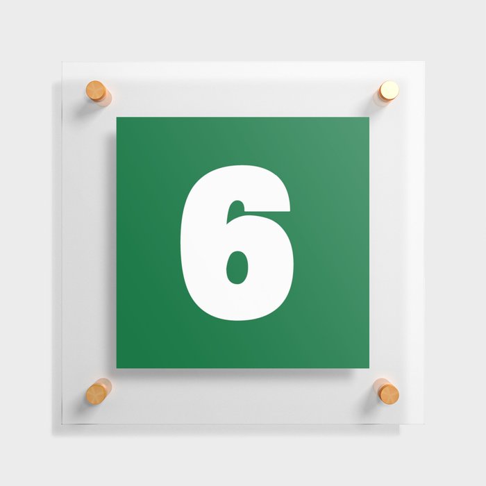 6 (White & Olive Number) Floating Acrylic Print