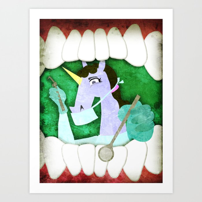 Dentist Unicorn Art Print