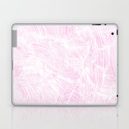 Geometric Hand Drawn Pink White Floral Zentagle Laptop Skin