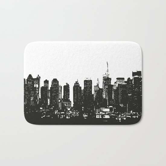 New York black and white high quality art print Bath Mat