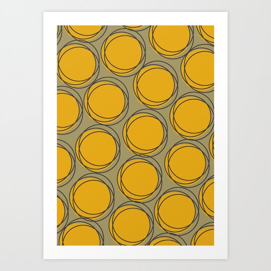 Yellow Polka Art Print