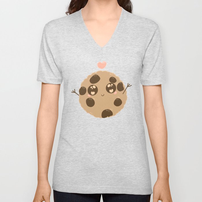 Happy Cookie V Neck T Shirt