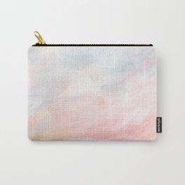 Overwhelm - Pink and Gray Pastel Seascape Carry-All Pouch | Nature, Waves, Pastelocean, Painting, Storm, Swell, Pinksky, Surfer, Marine, Ocean 