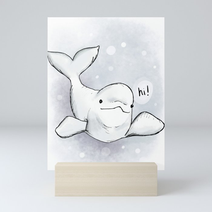 Beluga Greeting Mini Art Print