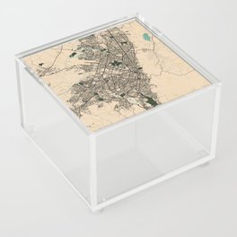 Bogota City Map of Colombia - Vintage Acrylic Box