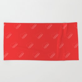 minimal valentine heart pattren Beach Towel