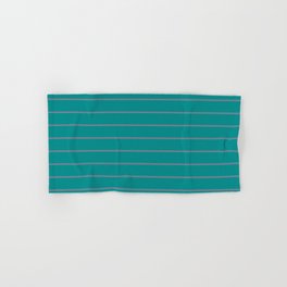 [ Thumbnail: Slate Gray and Dark Cyan Colored Striped Pattern Hand & Bath Towel ]