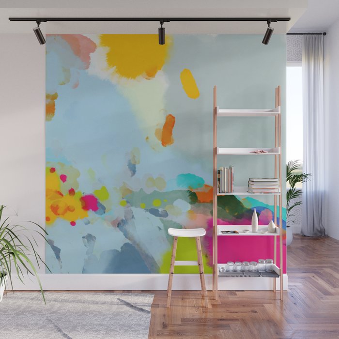 pink hill with sun ray Wall Mural