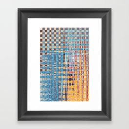 Blue And Yellow Distorted Criss Cross  Framed Art Print
